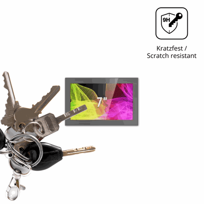 dipos Displayschutz für HMI Ultratronik Glass Touch Front 7 Zoll, transparente Oberfläche, perfekte Passform auch für die Rundungen