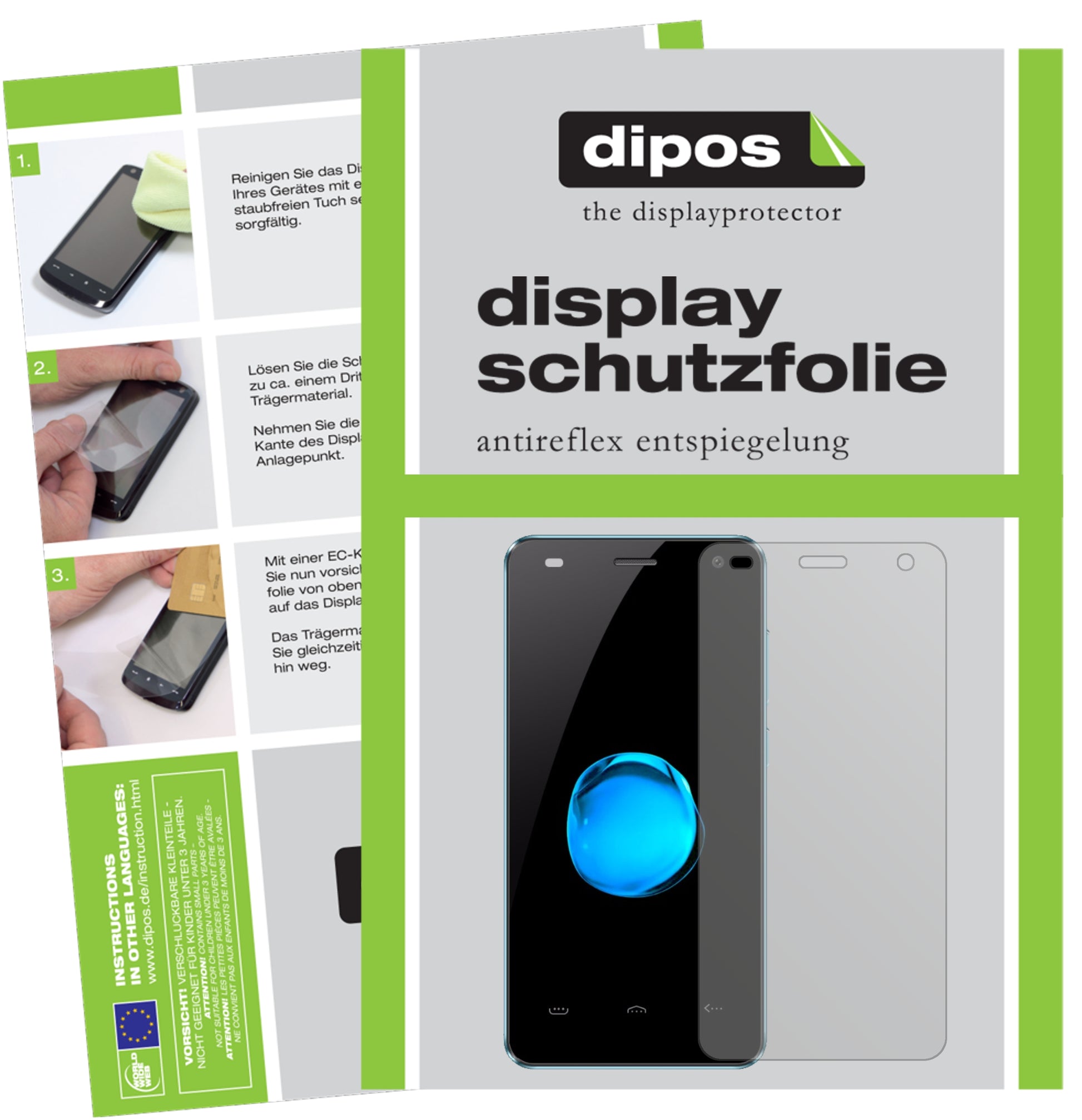 Mattes Panzerglas: Entspiegelte, dünne Folie, Fingerabdruckresistenz und Bildschirmschutz für HOMTOM-HT26