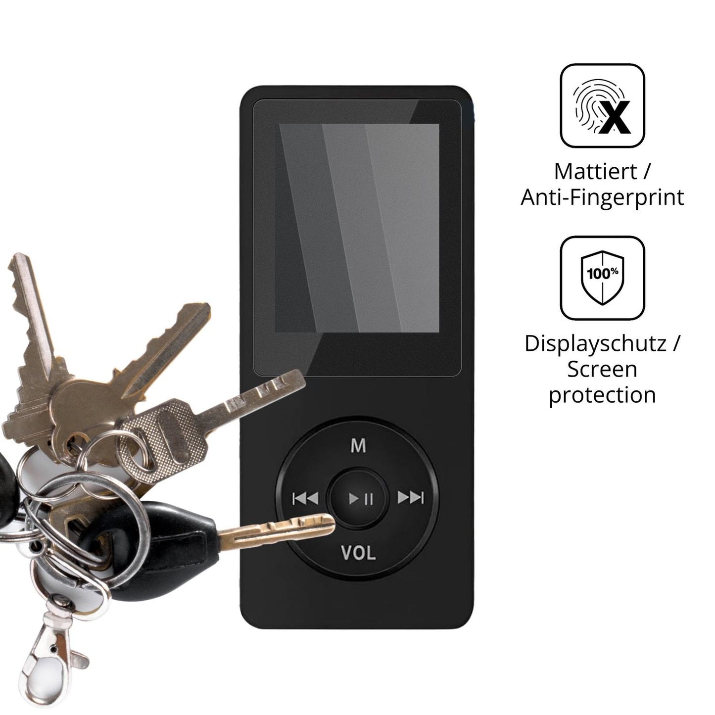 dipos Displayschutz für HOMTRAK T6, mattierte Oberfläche, Blickschutzfilter und perfekter Passform