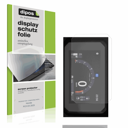 Matte Displayschutzfolie von dipos passend für hondapcx125 2025, präziser Zuschnitt und blasenfrei montiert