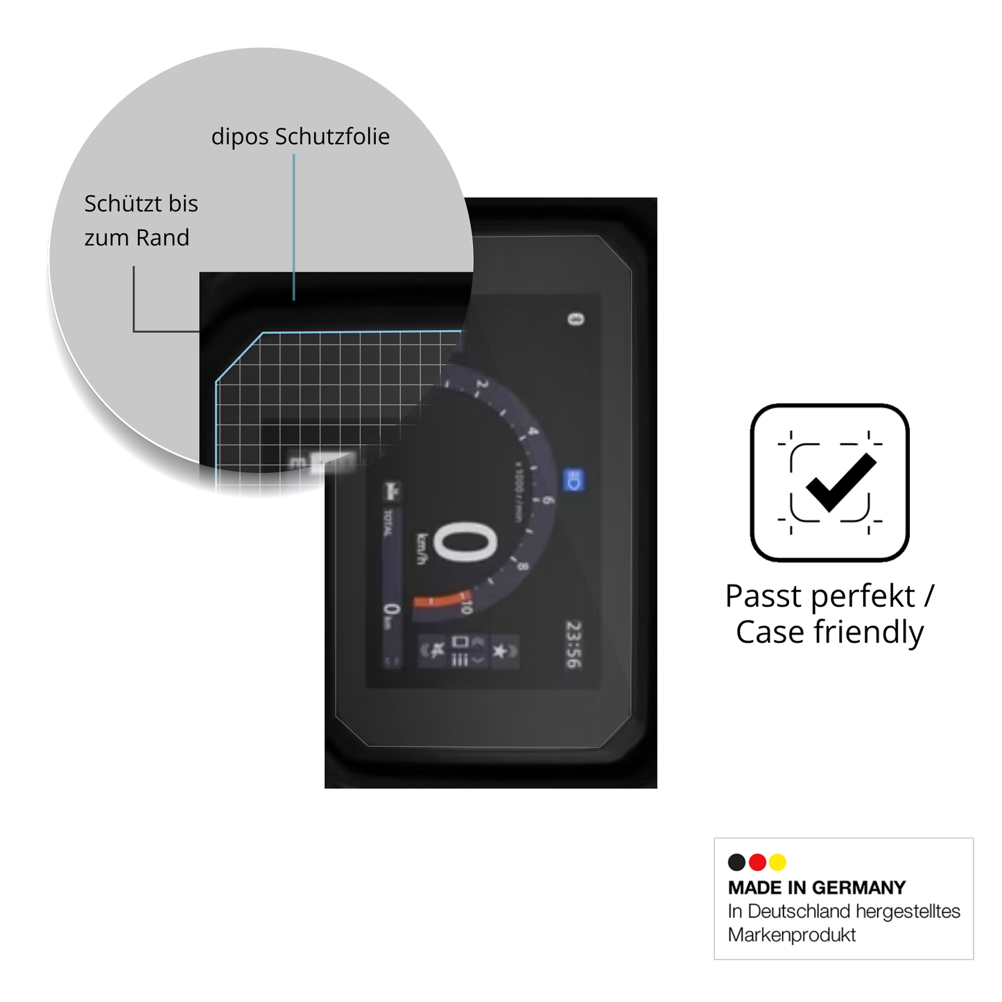 Besonders flexibler Displayschutz mit Anti-Shock-Schicht im Materialmix