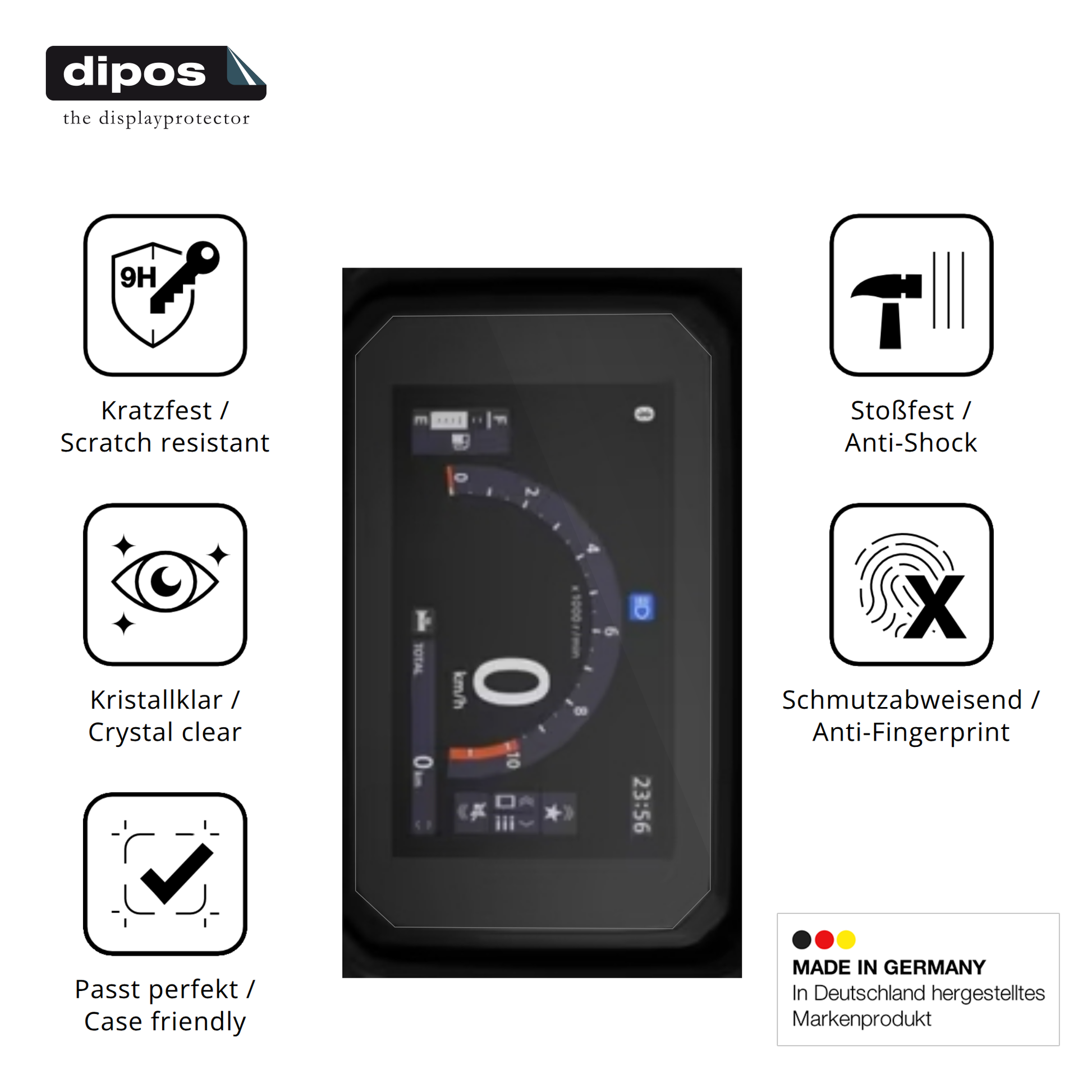 Displayschutz hergestellt in Deutschland, höchste Qualität made in Germany