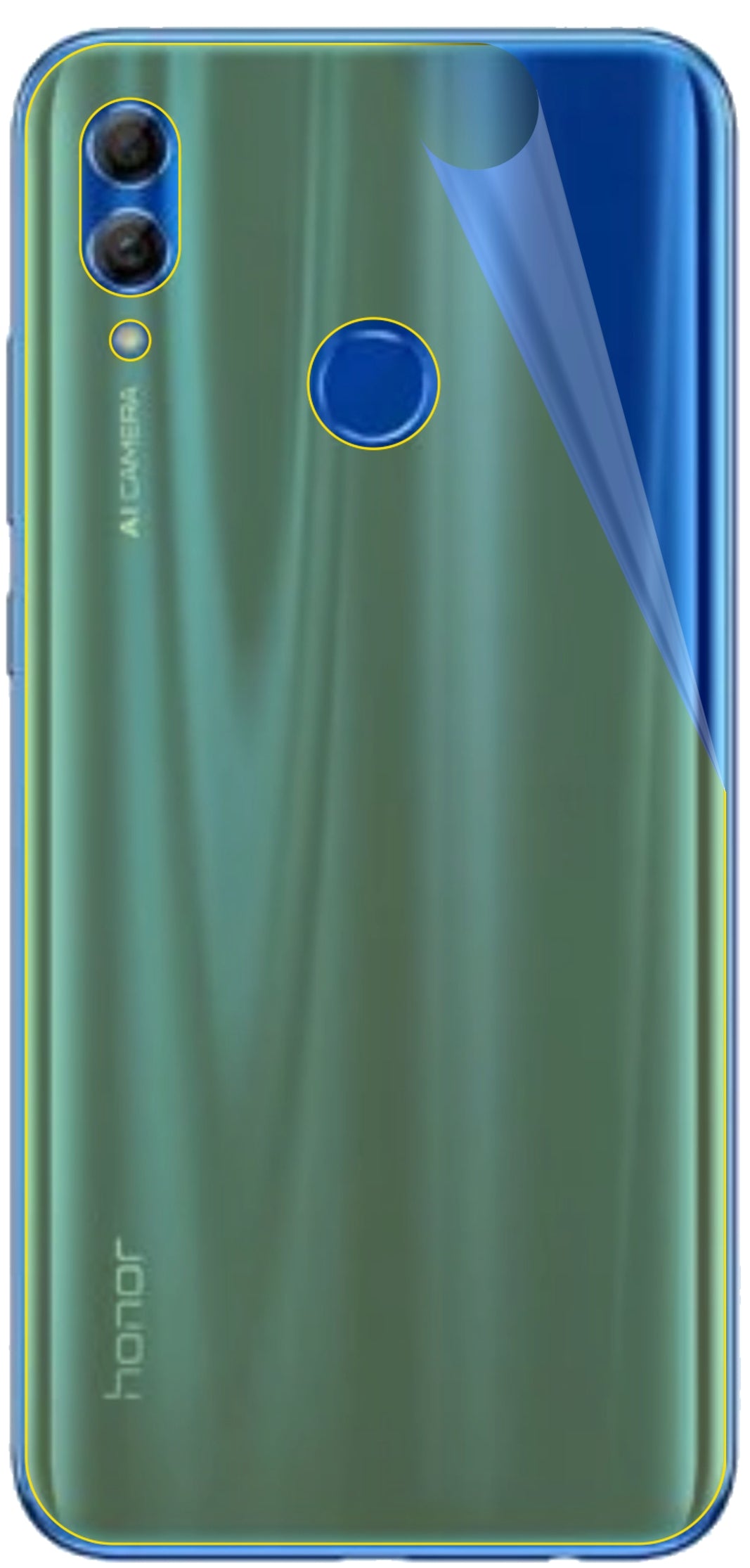 dipos Displayschutz für Honor 10i Rückseite, transparente Oberfläche, geringe Dicke und perfekte Passform