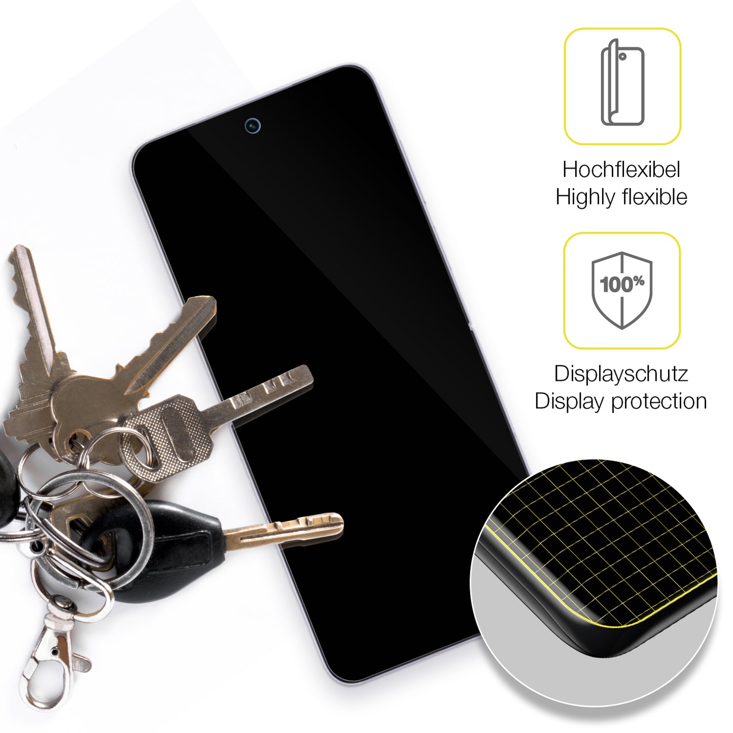 dipos Displayschutz für Honor Magic V Flip2 Innenseite, transparente Oberfläche, geringe Dicke und perfekte Passform