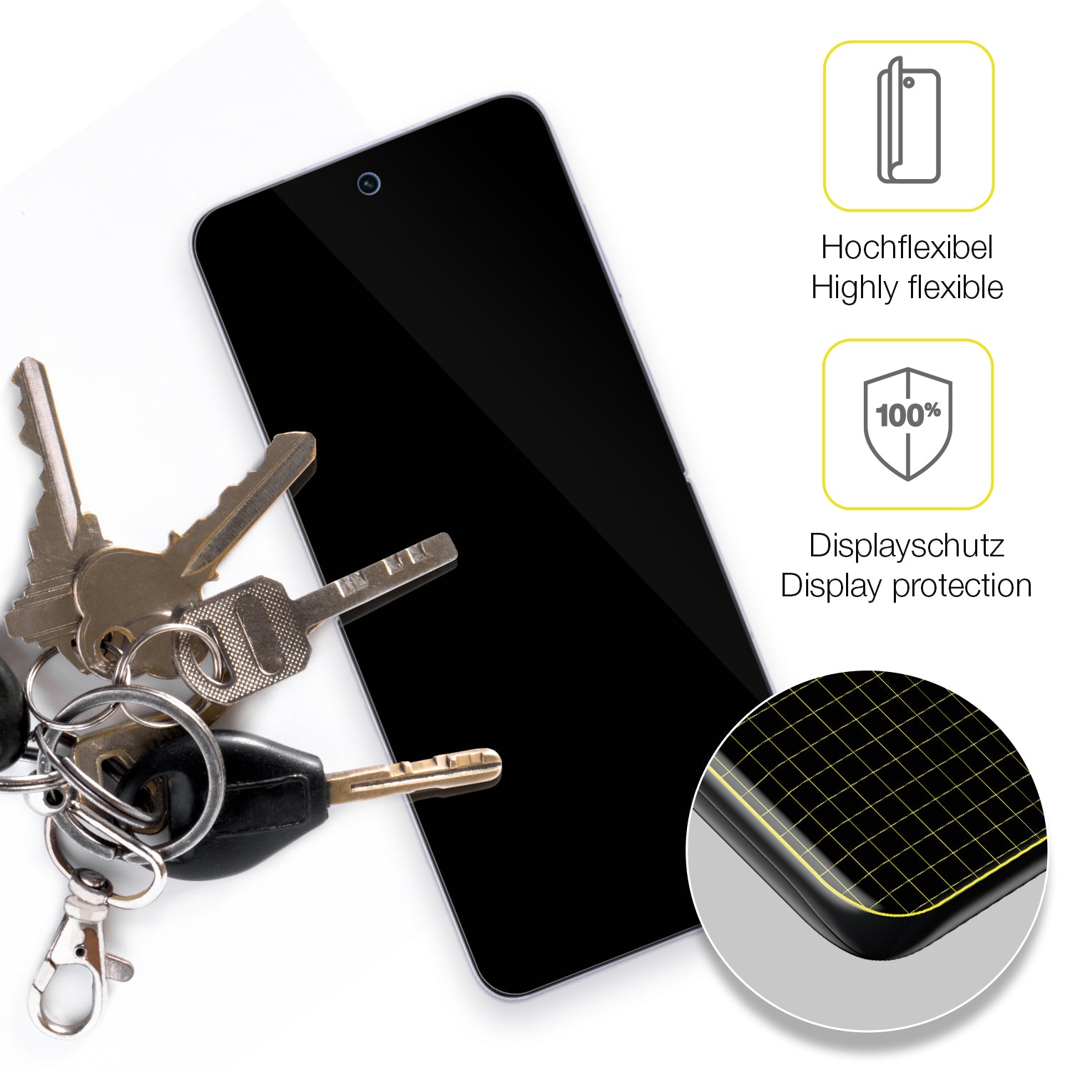 dipos Displayschutz für Honor Magic V Flip2 Innenseite, transparente Oberfläche, geringe Dicke und perfekte Passform