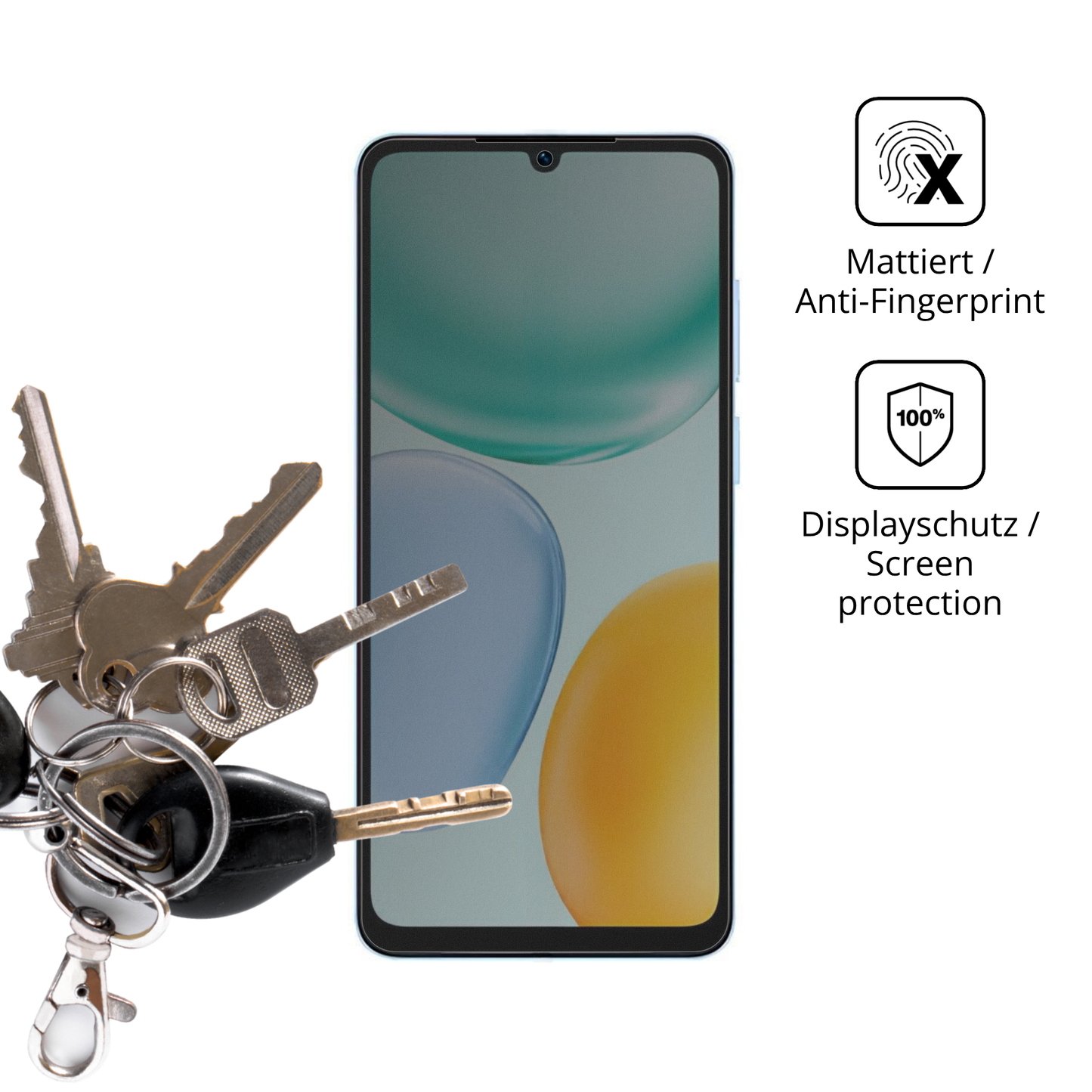 dipos Displayschutz für Honor X5d, mattierte Oberfläche, Blickschutzfilter und perfekter Passform