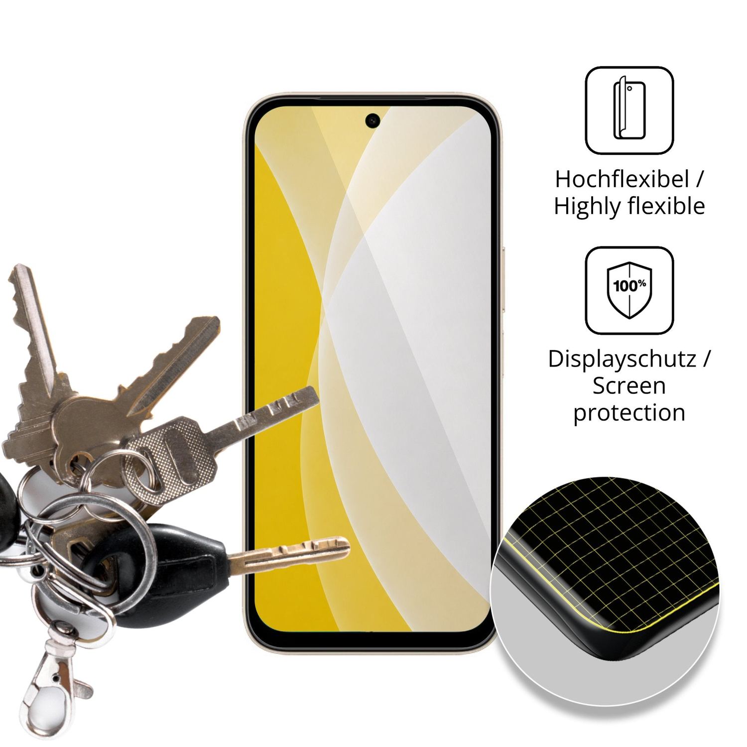 dipos Displayschutz für Honor X6e, transparente Oberfläche, geringe Dicke und perfekte Passform