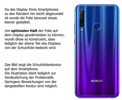 dipos Displayschutz für Honor 20E Rückseite, mattierte Oberfläche, robuste Festigkeit und perfekte Passform