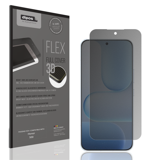 Blickschutzfolie von dipos passend für honor500, 100% Displayabdeckung und blasenfreie Montage