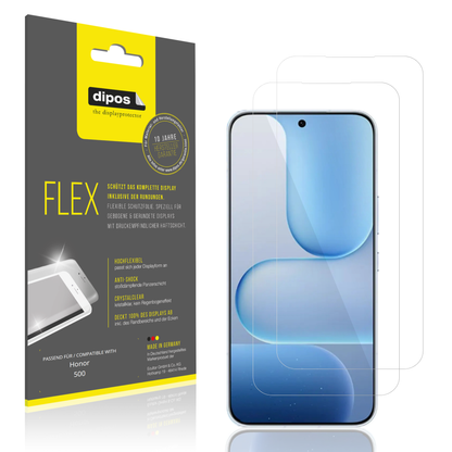 Klare Displayschutzfolie von dipos passend für honor500, 100% Displayabdeckung und blasenfreie Montage
