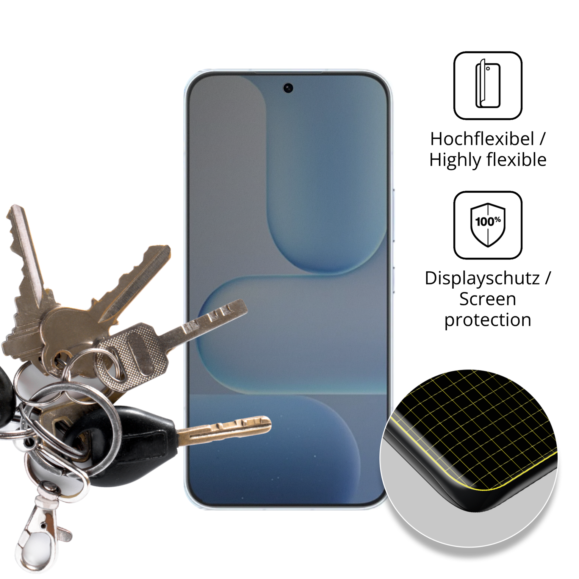 dipos Displayschutz für honor500 pro, mit Blickschutzfilter und perfekter Passform auch für die Rundungen