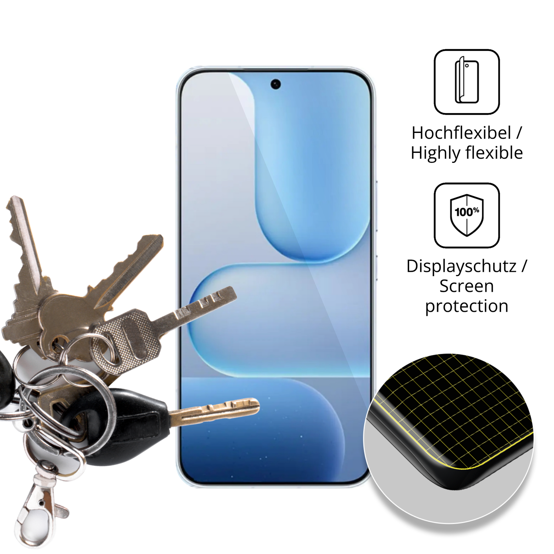 dipos Displayschutz für honor500 pro, transparente Oberfläche, geringe Dicke und perfekte Passform