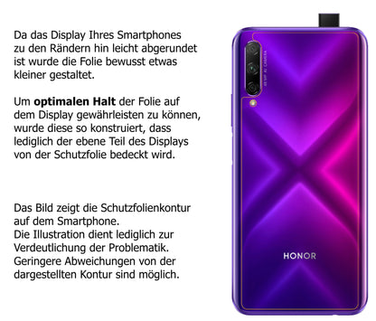 dipos Displayschutz für Huawei Y9s Rückseite, transparente Oberfläche, perfekte Passform auch für die Rundungen
