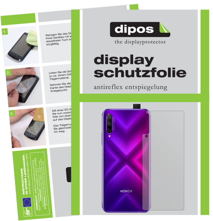 Matte Displayschutzfolie von dipos passend für Honor 9X Pro Rückseite, präziser Zuschnitt und blasenfrei montiert