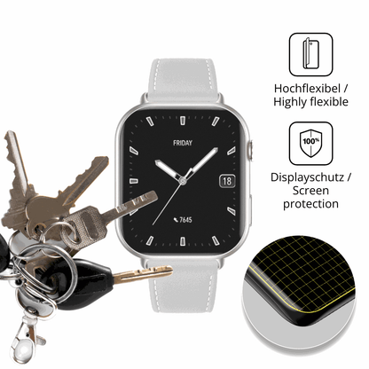 dipos Displayschutz für Honor Choice Watch Infowear 2i, transparente Oberfläche, perfekte Passform auch für die Rundungen