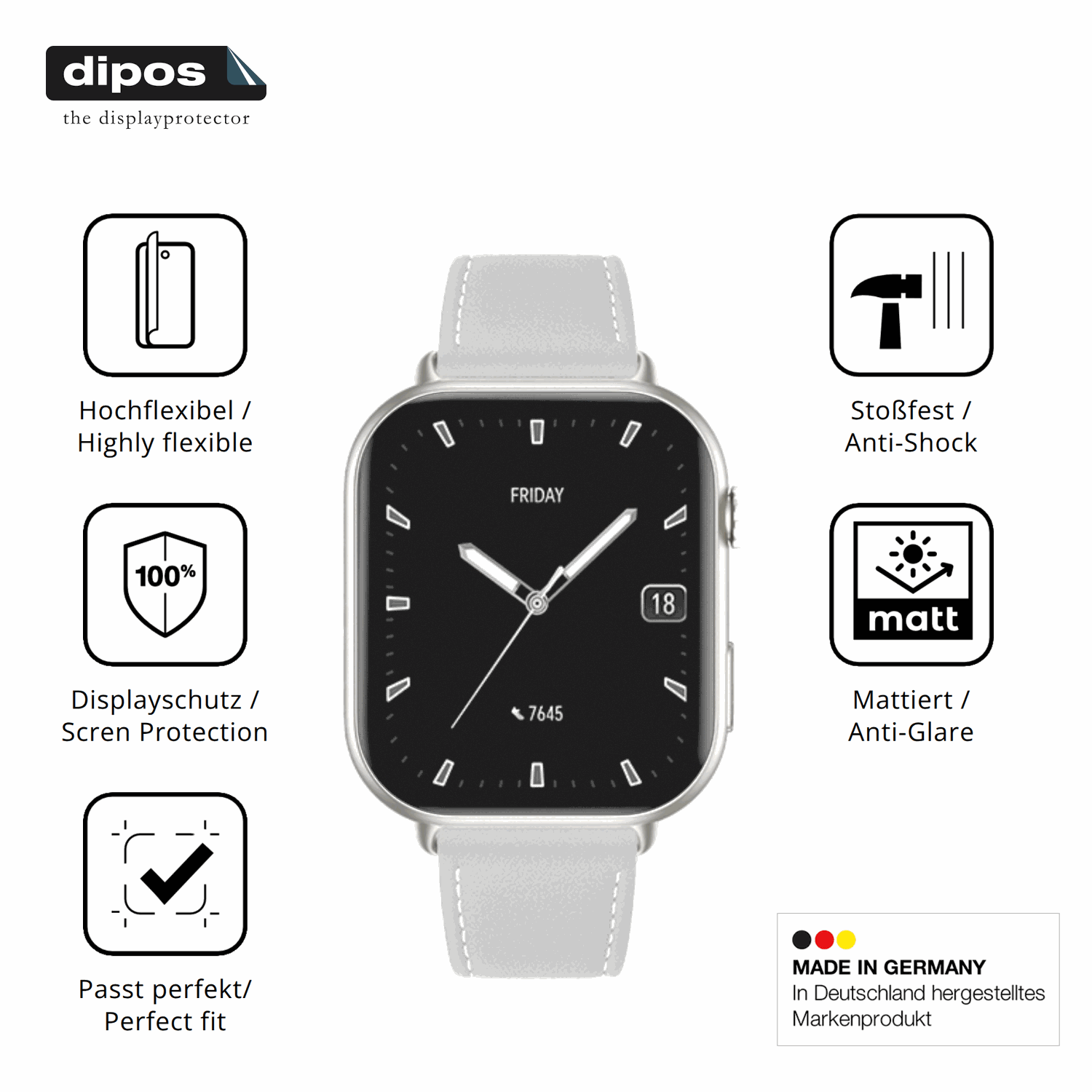 Displayschutz hergestellt in Deutschland, höchste Qualität made in Germany