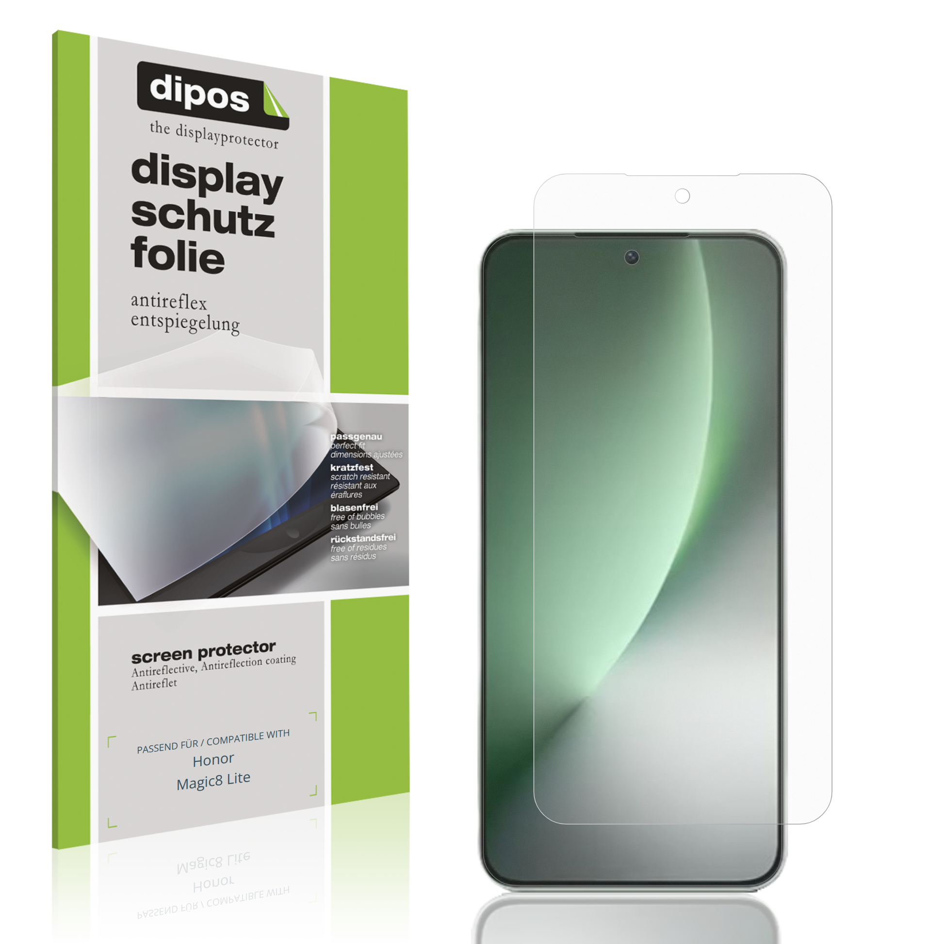 Matte Displayschutzfolie von dipos passend für Honor Magic8 Lite, präziser Zuschnitt und blasenfrei montiert