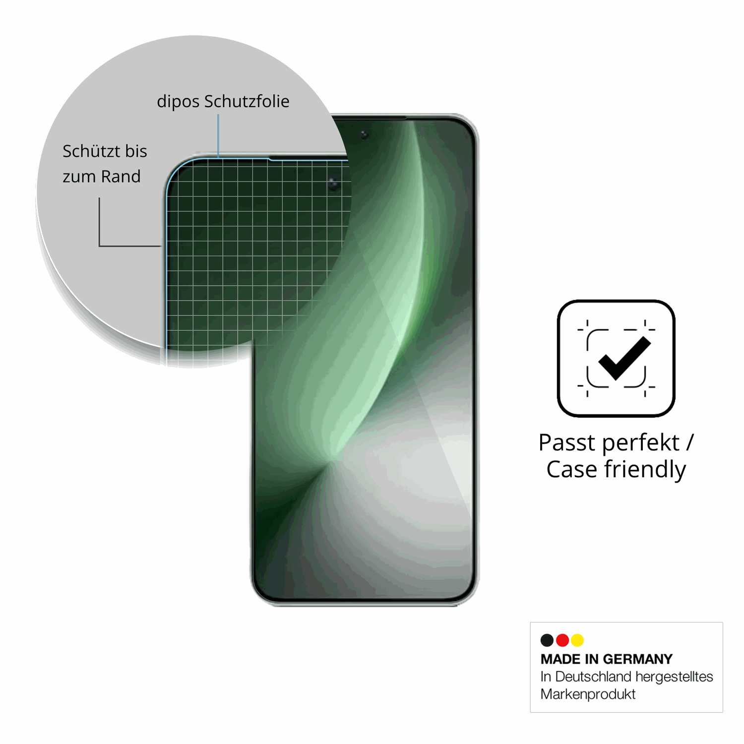 Besonders flexibler Displayschutz mit Anti-Shock-Schicht im Materialmix