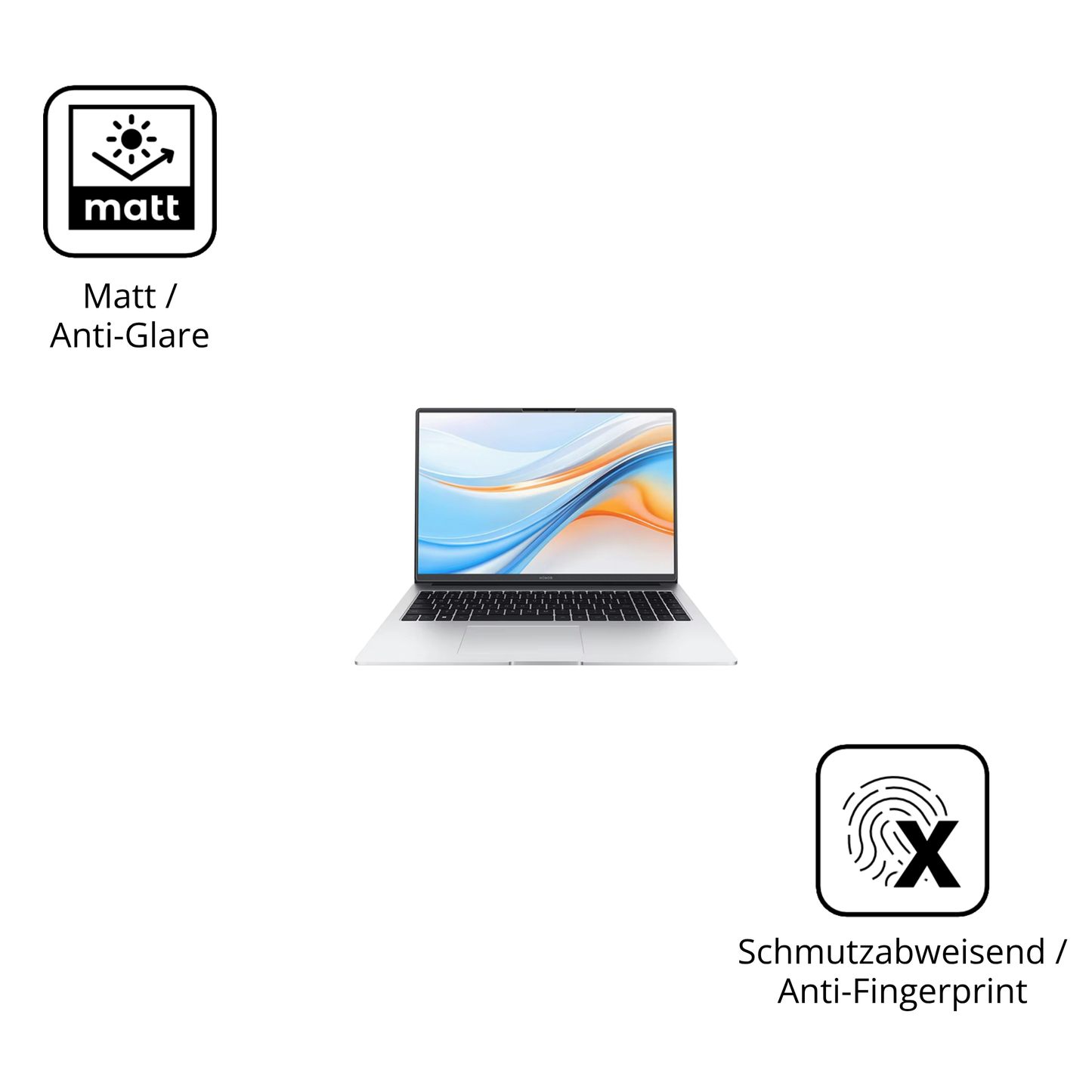 Dünne und entspiegelnde Folie passend zugeschnitten für Honor MagicBook X16 Plus