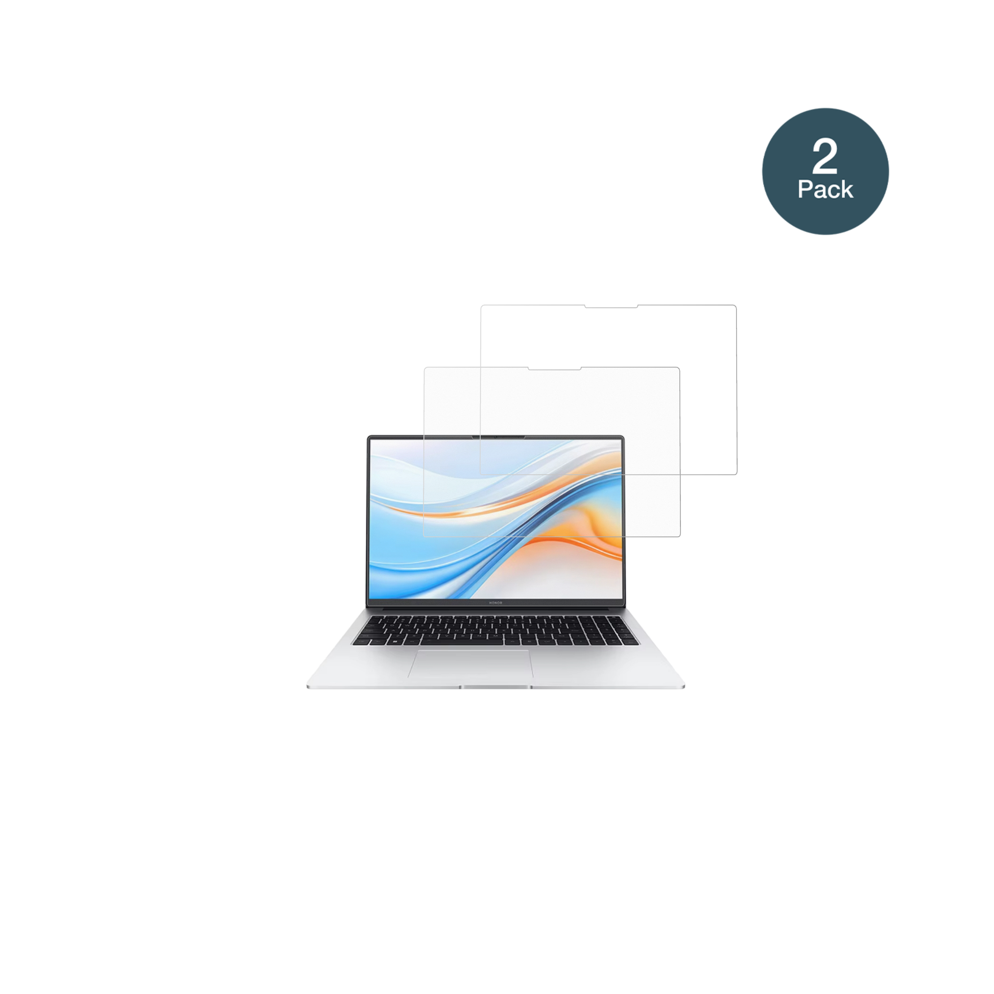 HonorMagicBook X16 Plus mit aufgebrachter dipos Panzerfolie, die lästige Fingerabdrücke minimiert