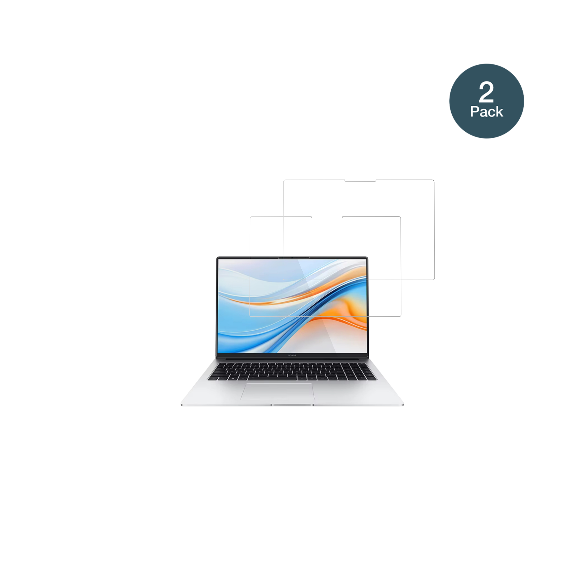 HonorMagicBook X16 Plus mit aufgebrachter dipos Flex Schutzfolie, glasklare Darstellung ohne Einschränkungen