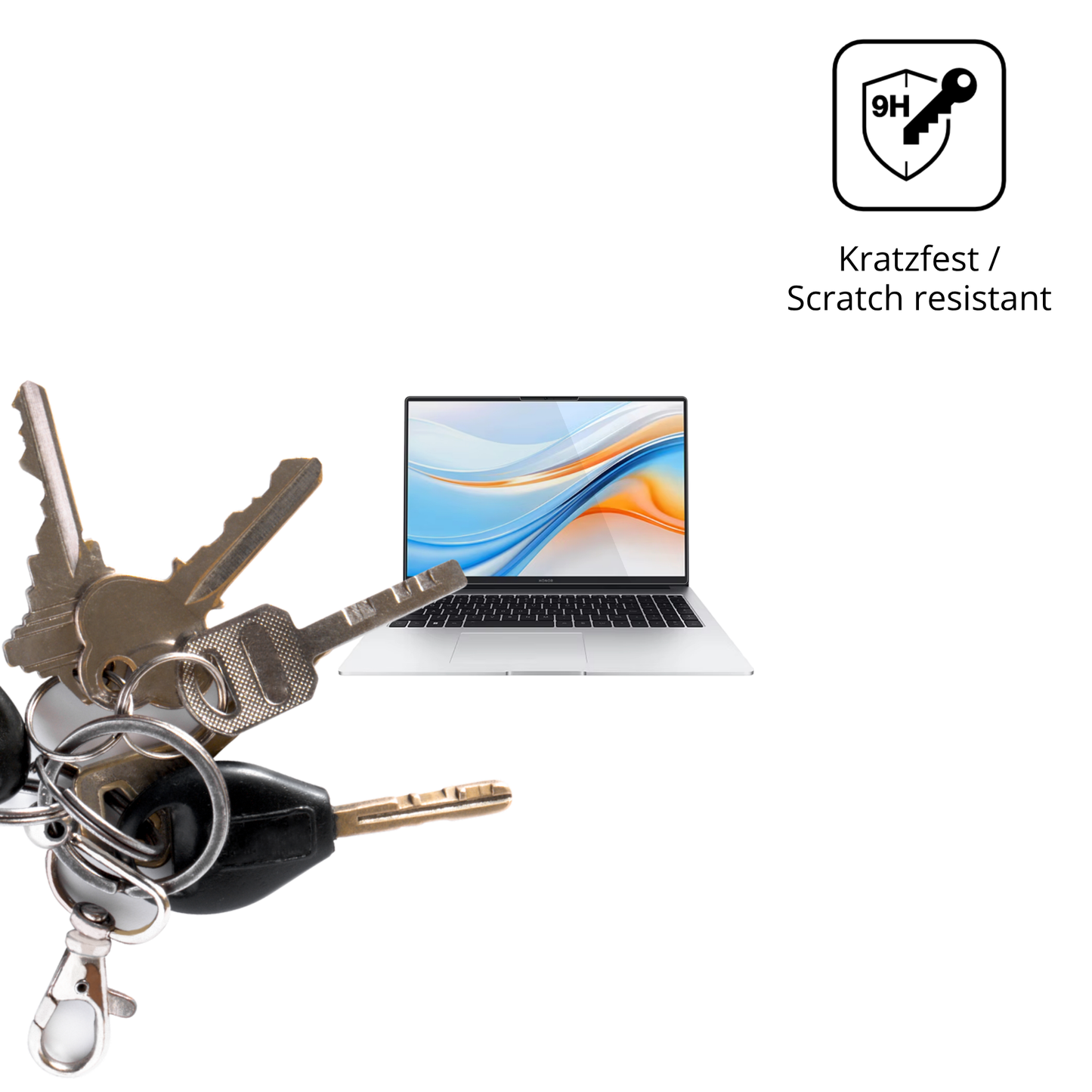 dipos Displayschutz für Honor MagicBook X16 Plus, transparente Oberfläche, perfekte Passform auch für die Rundungen