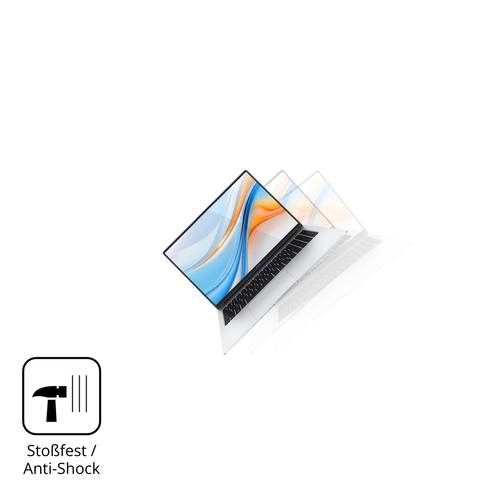 Schutz gegen Kratzer auf dem Honor MagicBook X16 Plus Glas durch Schlüssel, Stöße gegen die Tischkante oder Stürze