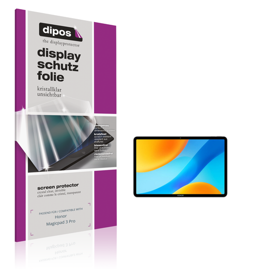 Klare Displayschutzfolie von dipos passend für honormagicpad 3 pro, präziser Zuschnitt und blasenfrei montiert