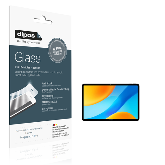 Klare Displayschutzfolie von dipos passend für honormagicpad 3 pro, 9H kratzfest und blasenfrei montiert