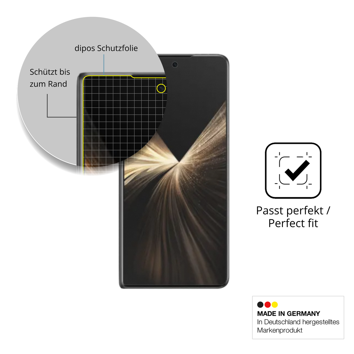 2x Full Cover Schutzfolie matt für Honor Magic V5 Aussenseite