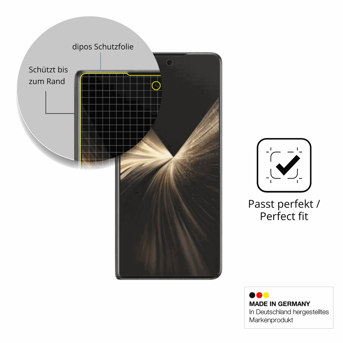 2x Full Cover Schutzfolie matt für Honor Magic V5 Aussenseite