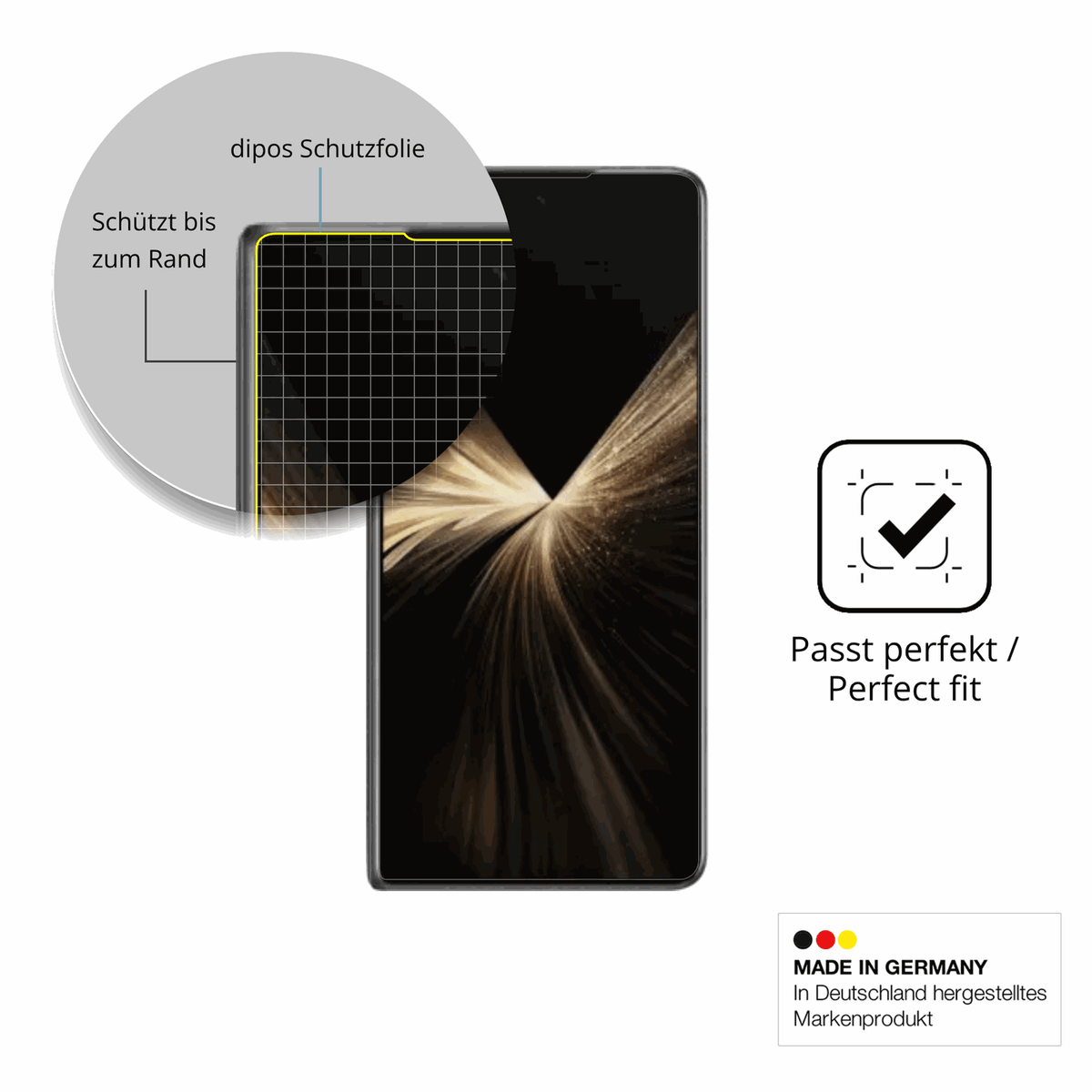 2x 3D Full Cover Schutzfolie für Honor Magic V5 Aussenseite