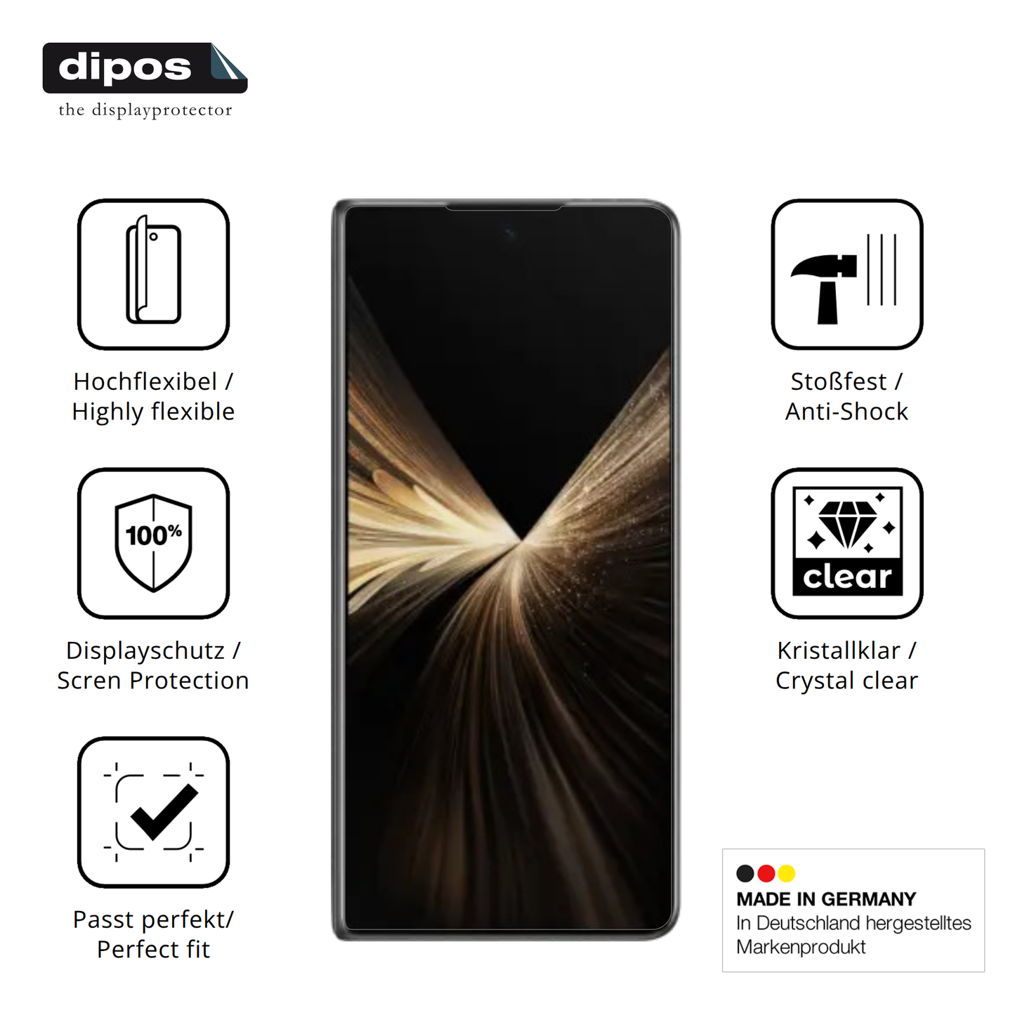 2x 3D Full Cover Schutzfolie für Honor Magic V5 Aussenseite