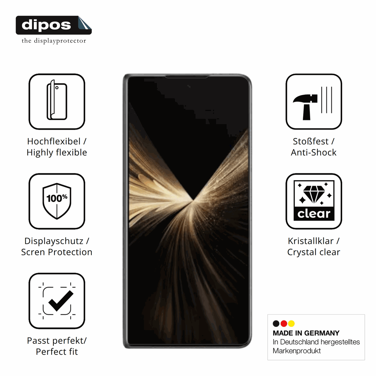 2x 3D Full Cover Schutzfolie für Honor Magic V5 Aussenseite