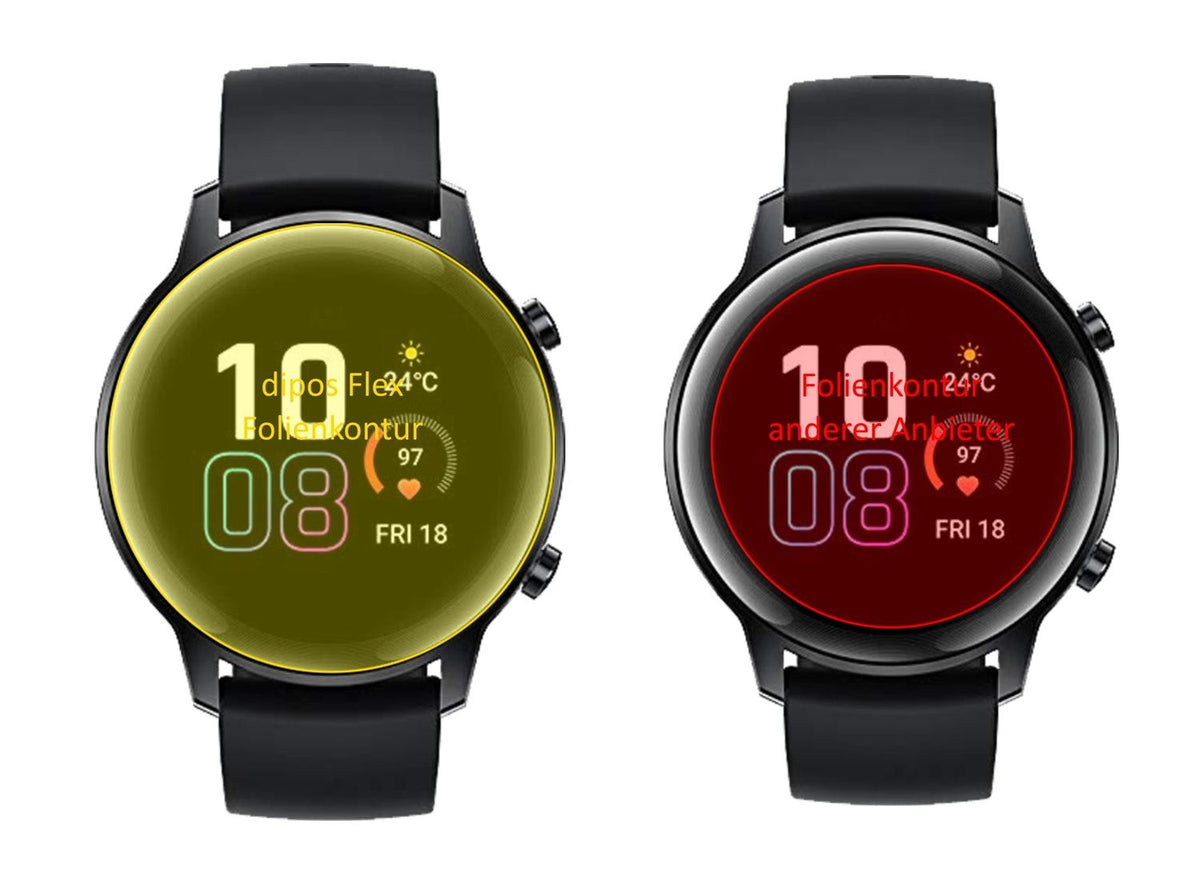 3x 3D Full Cover Schutzfolie für Honor Magic Watch 2 42mm