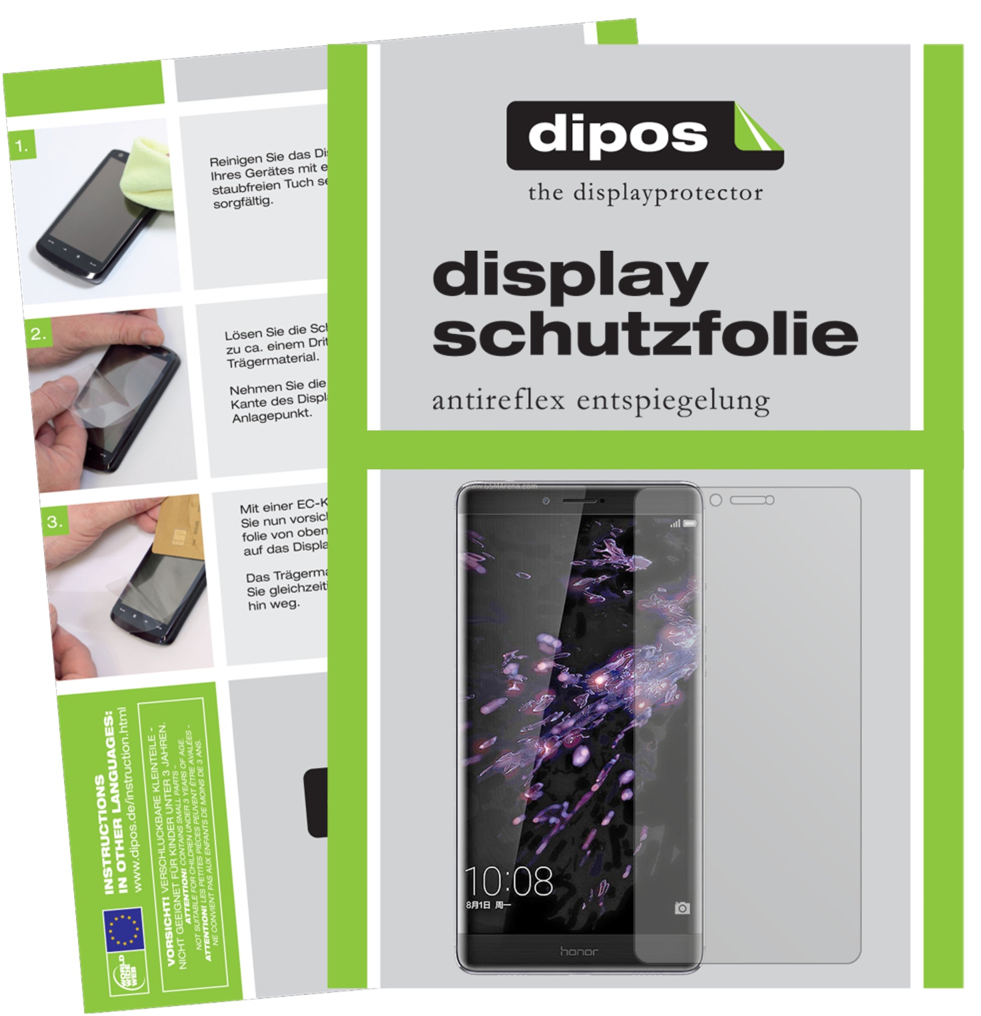 Mattes Panzerglas: Schutz vor Brüchen, Fingerabdrücken und Bildschirmblendung für Honor-Note 8