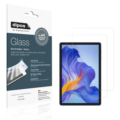 Klare Displayschutzfolie von dipos passend für Honor Pad X8b, 9H kratzfest und blasenfrei montiert