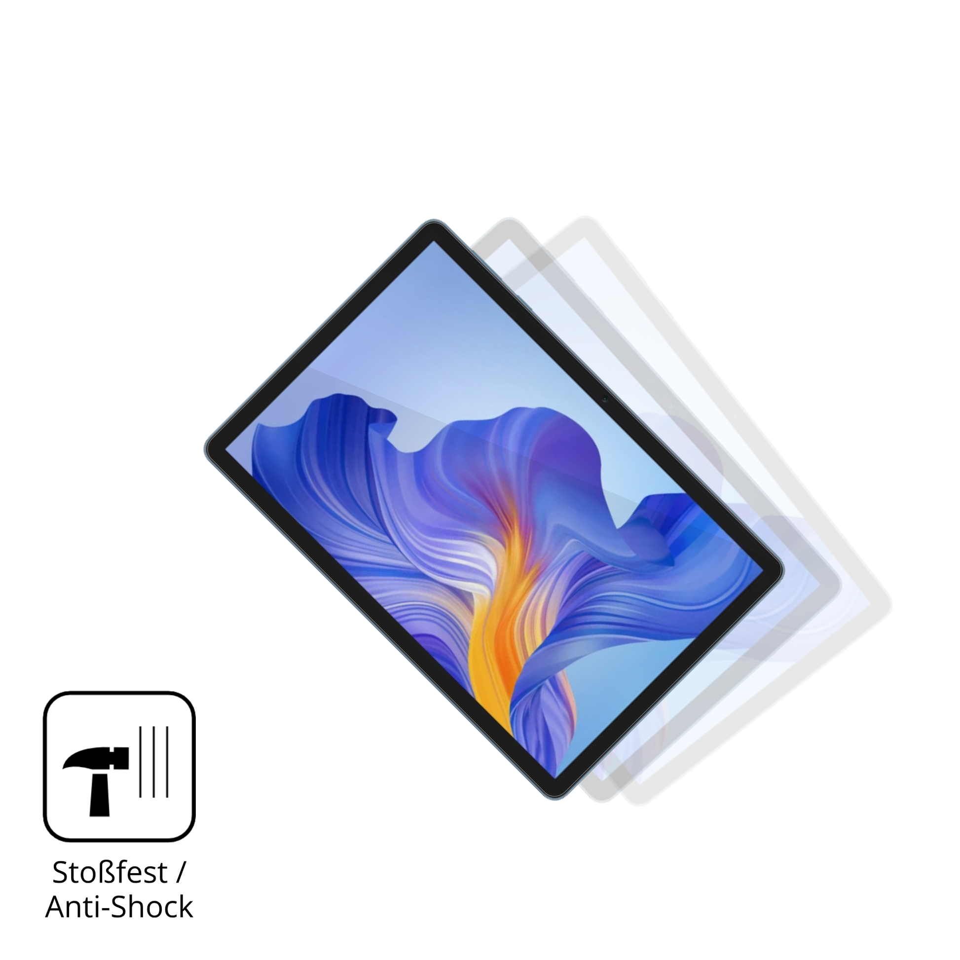 Schutz gegen Kratzer auf dem Honor Pad X8b Glas durch Schlüssel, Stöße gegen die Tischkante oder Stürze