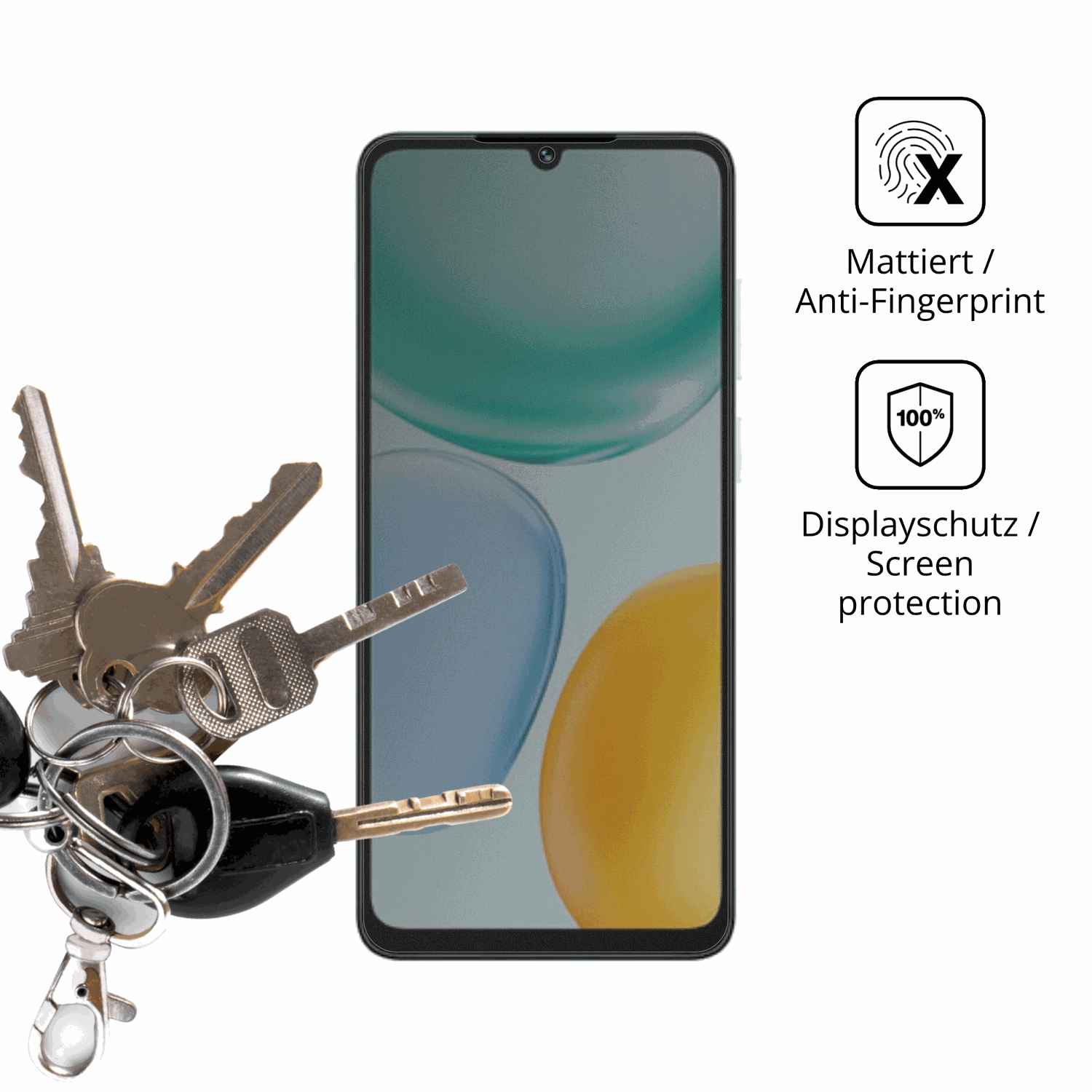 dipos Displayschutz für honorx5c, mattierte Oberfläche, Blickschutzfilter und perfekter Passform