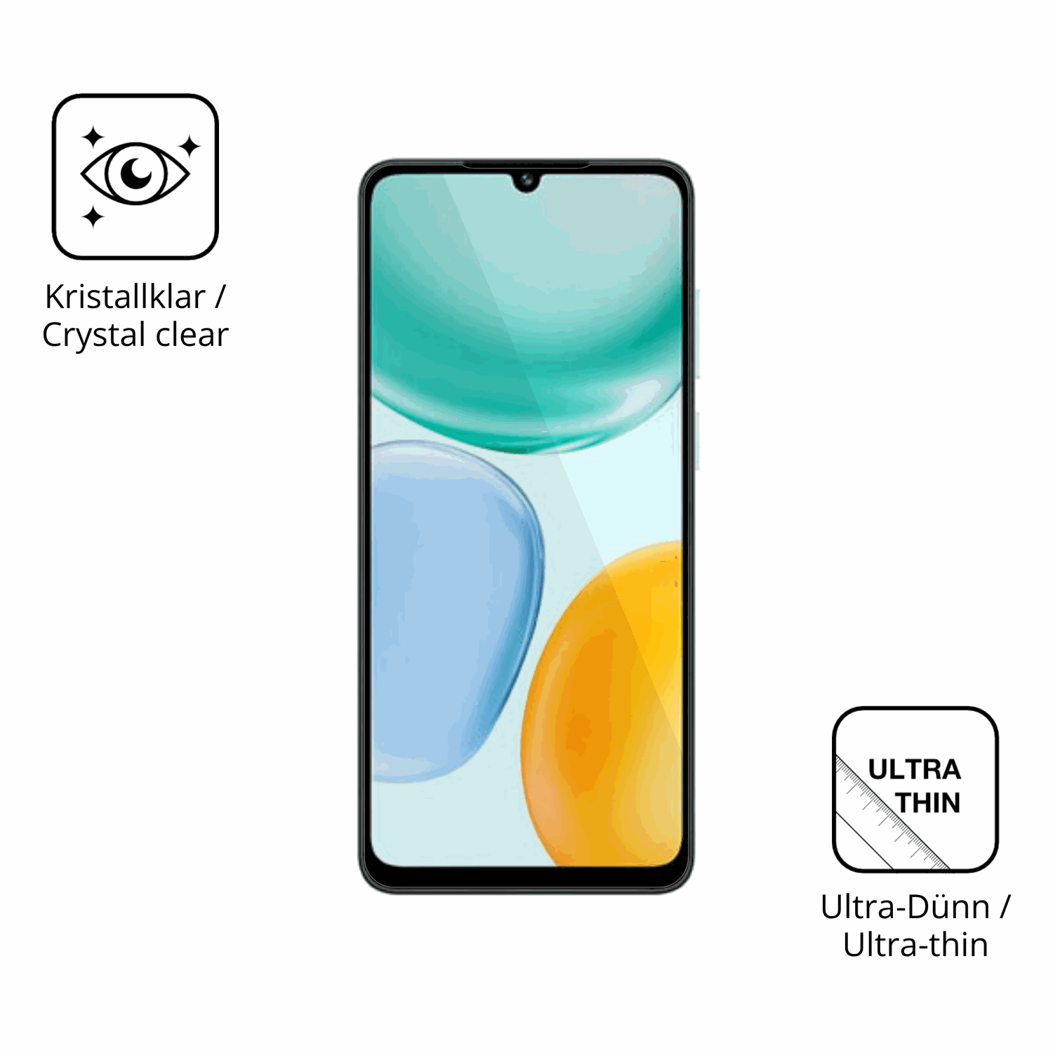 Dünne und klare Folie passend zugeschnitten für honorplay 10a
