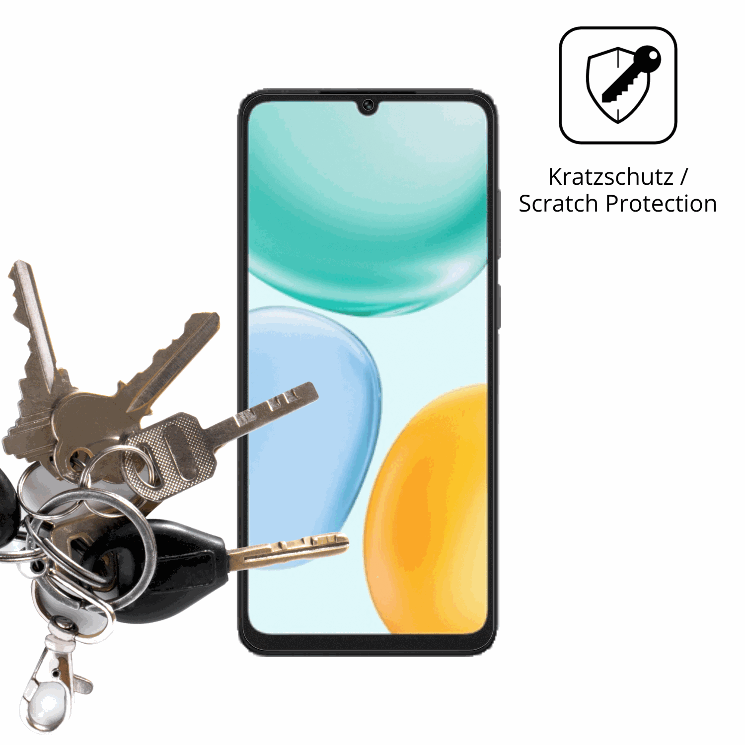 Schutz gegen Kratzer auf dem Honor Play 10A 5G Glas durch Schlüssel oder Ähnliches
