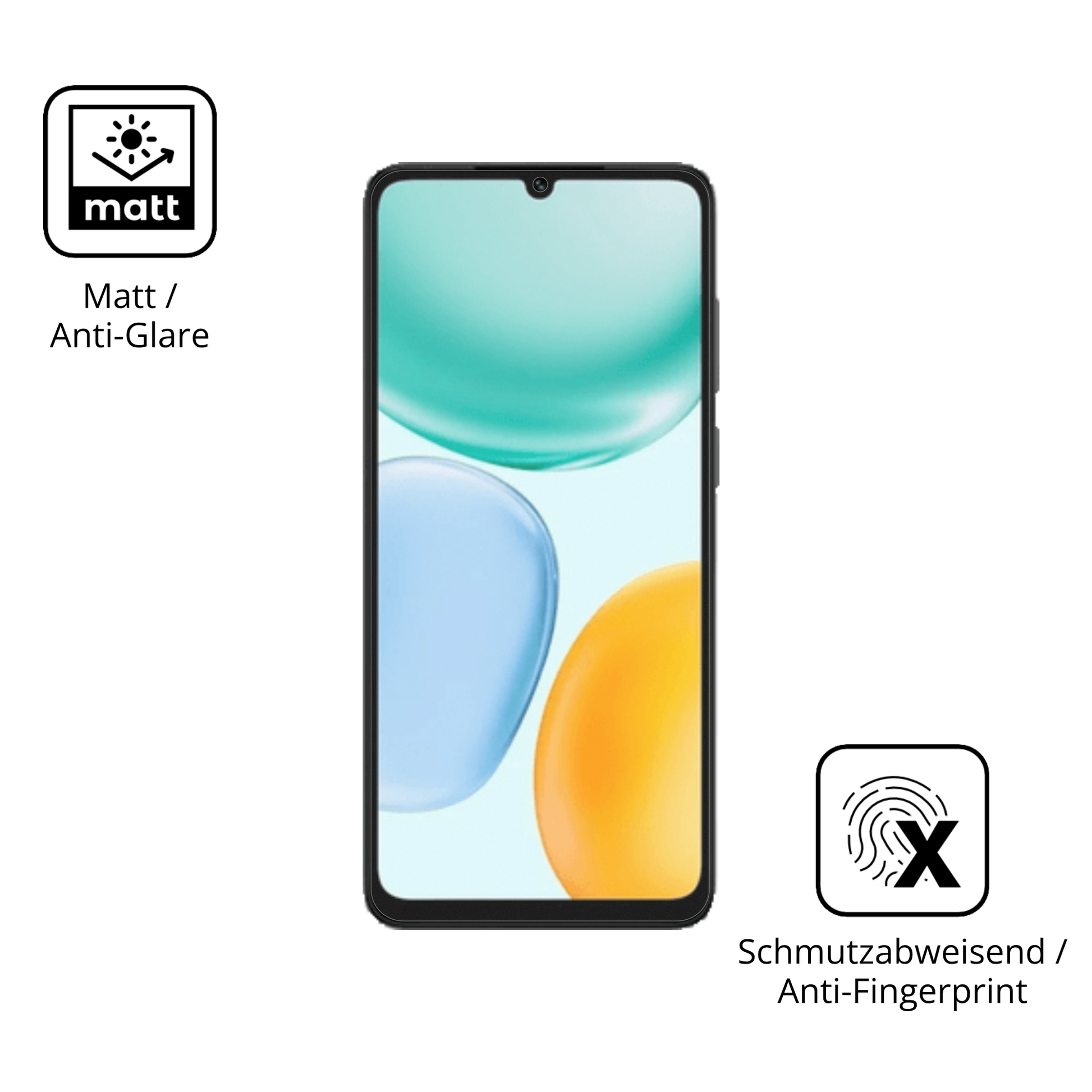 Dünne und entspiegelnde Folie passend zugeschnitten für Honor Play 10A 5G