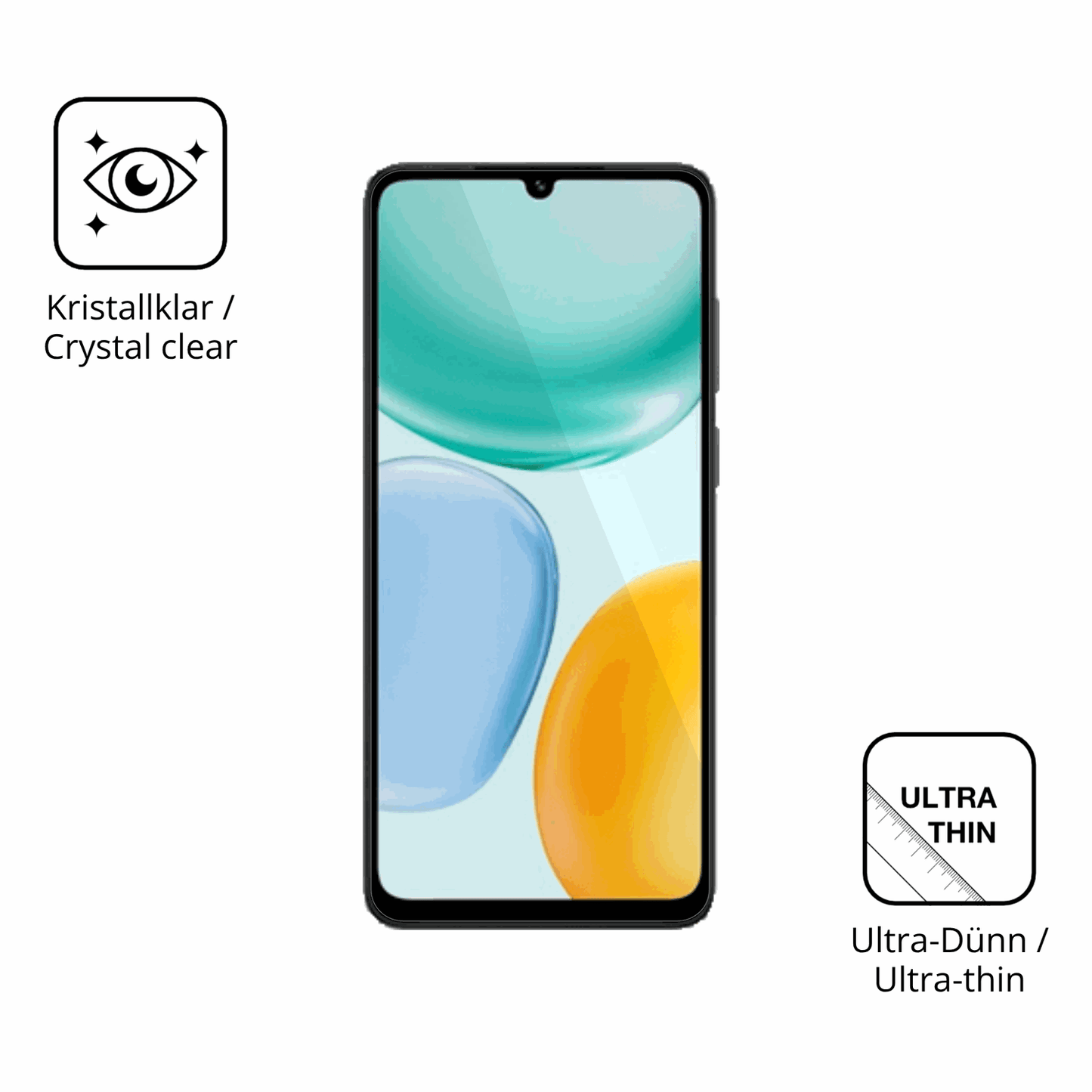 Dünne und klare Folie passend zugeschnitten für Honor Play 10A 5G