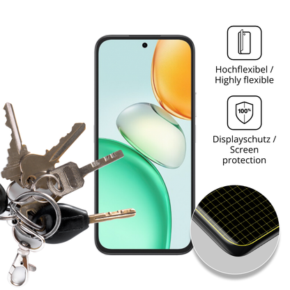 dipos Displayschutz für Honor Play 10C, transparente Oberfläche, perfekte Passform auch für die Rundungen