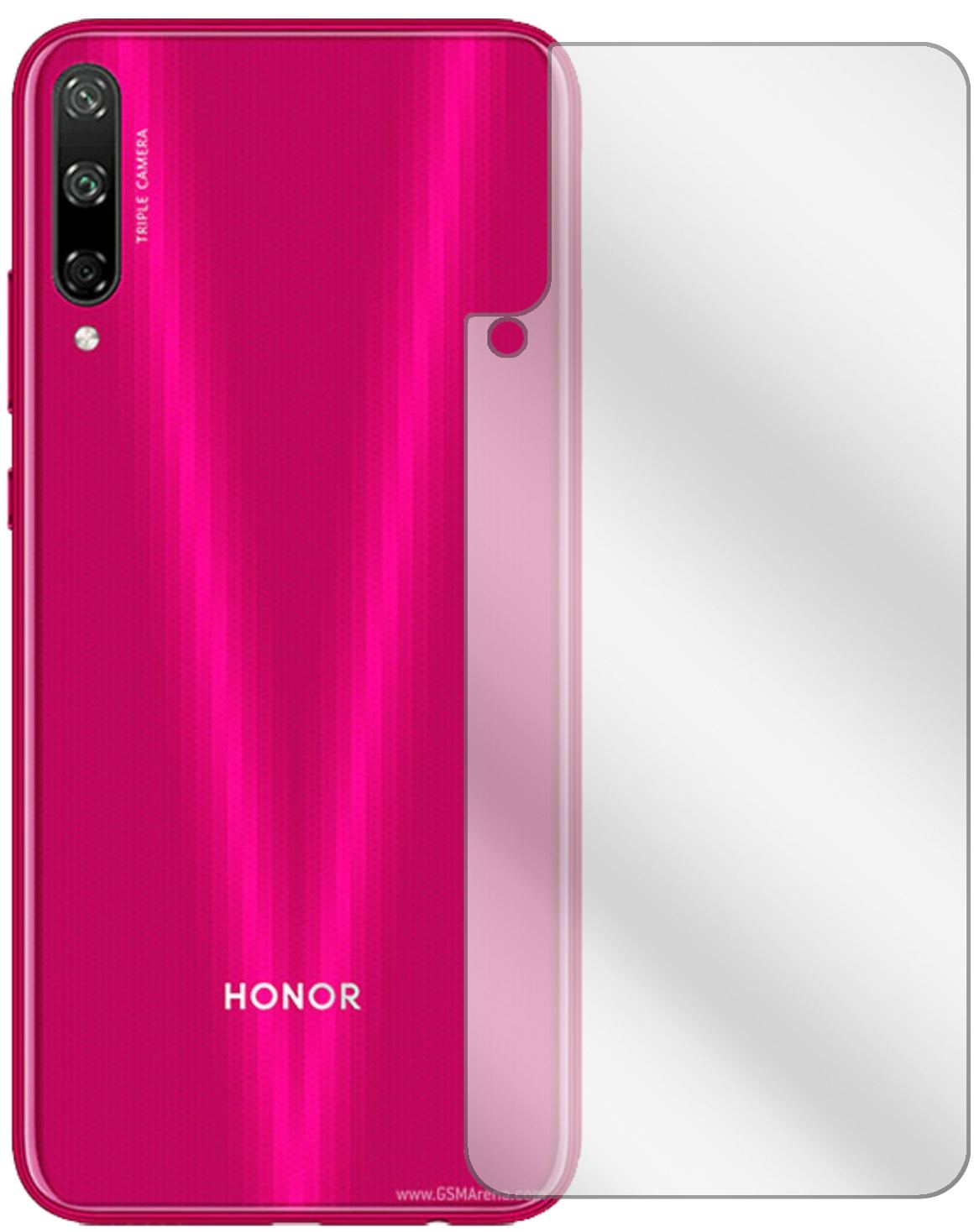 5x Schutzfolie klar für Huawei Enjoy 10 Rückseite Display-Schutzfolie