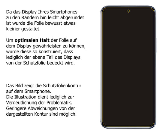 dipos Displayschutz für Honor Play 5T Pro, transparente Oberfläche, perfekte Passform auch für die Rundungen