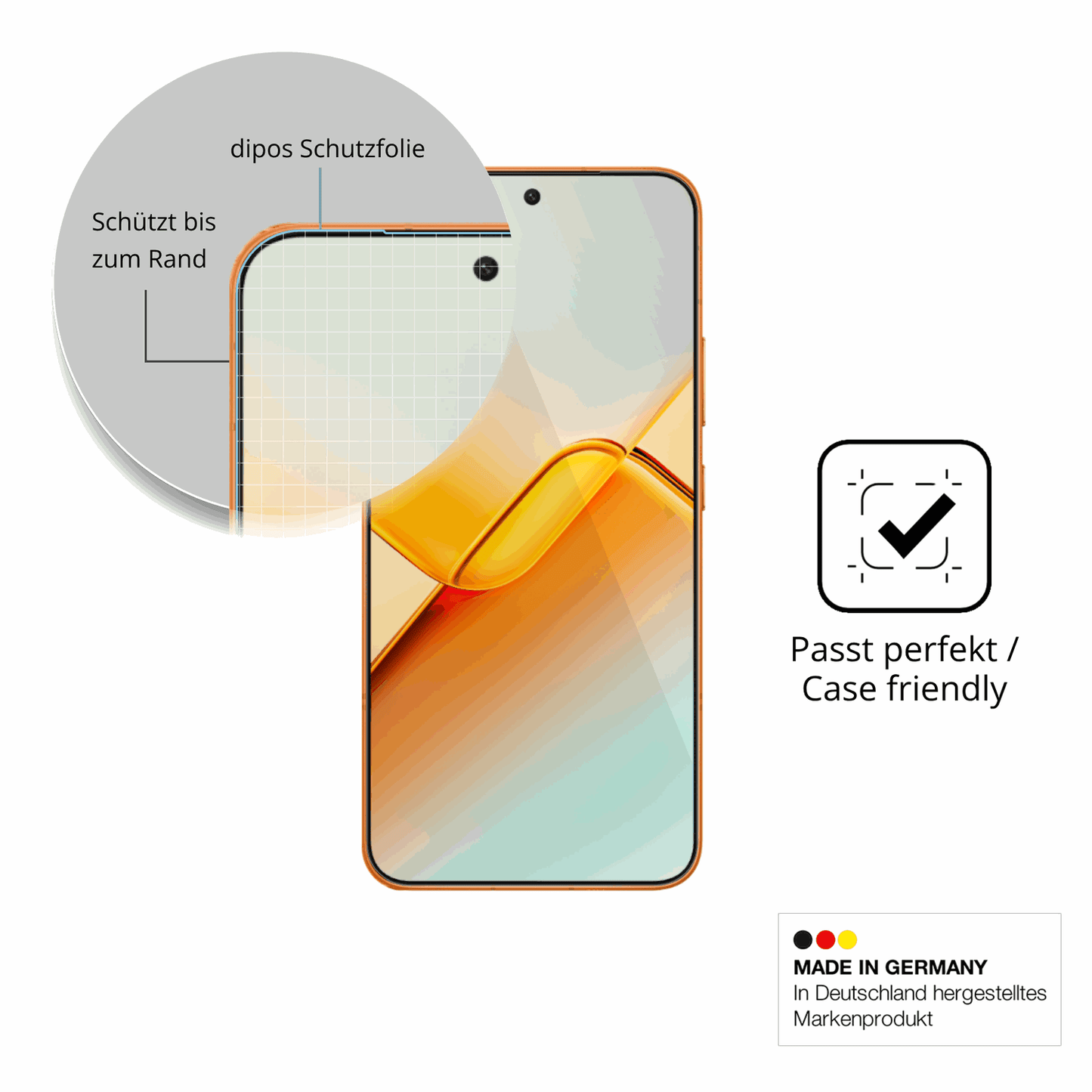 Besonders flexibler Displayschutz mit Anti-Shock-Schicht im Materialmix
