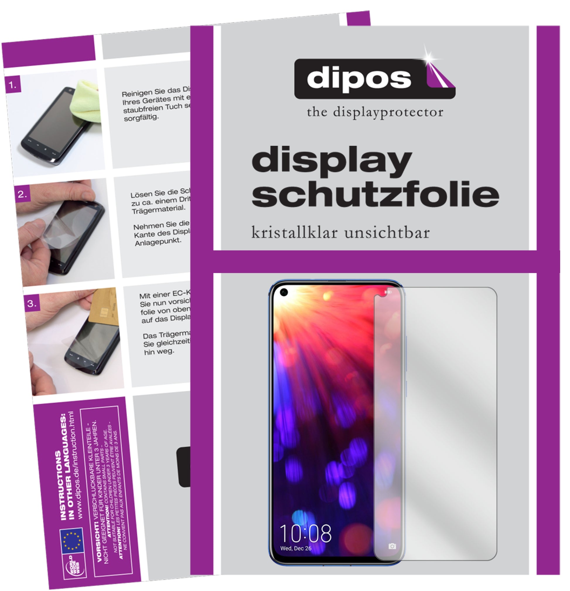 Kristallklare, dünne Schutzfolie: Kratzfest & passgenau für Honor-View 20