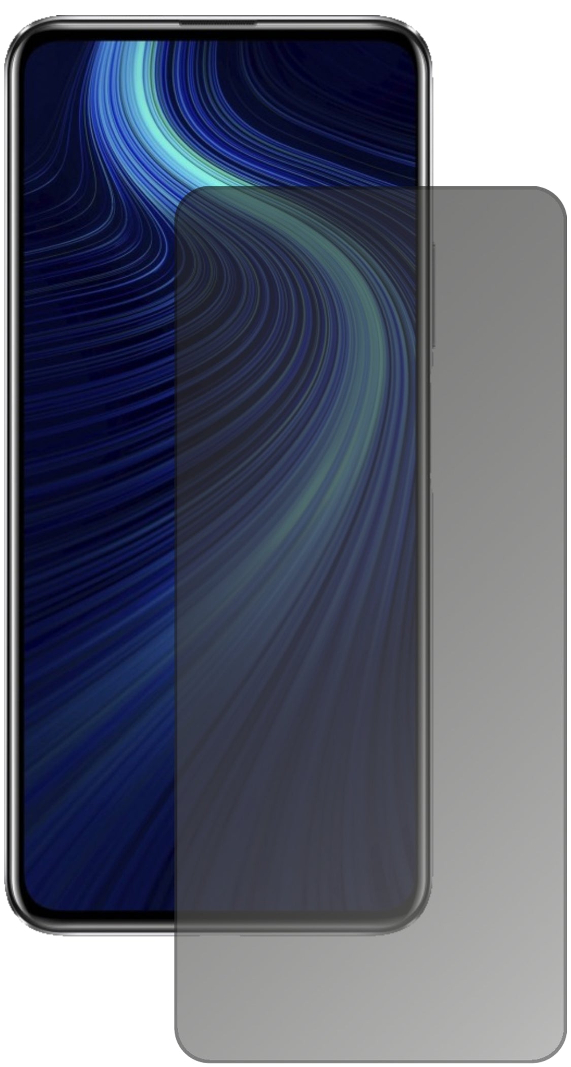 HonorX10 5G mit aufgebrachtem dipos Displayschutz, der seitliche Einblicke blockiert