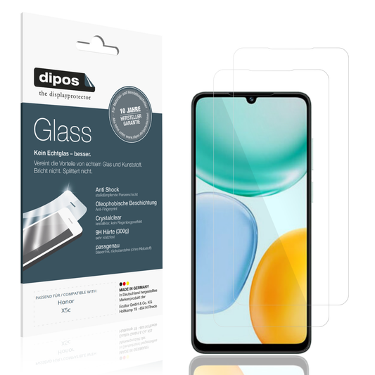 Klare Displayschutzfolie von dipos passend für honorx5c, 9H kratzfest und blasenfrei montiert